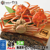 数量限定 無選別 せいこ蟹3杯~9杯 冷凍品