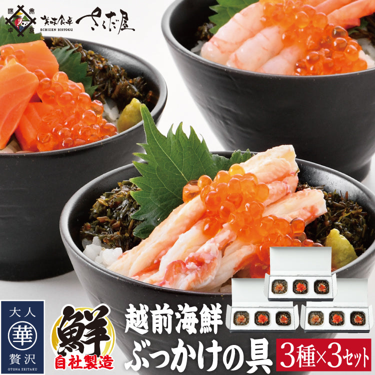 越前海鮮ぶっかけの具セット 3種 甘えび ふくいサーモン